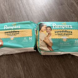 Newborn & Size 1 Pamper Diapers