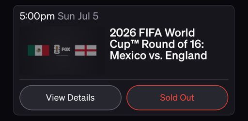 Mexico vs England Cosm GA Tickets (10)
