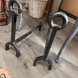 Vintage Cast-Iron, Fireplace Andirons 