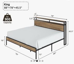 King size bed frame LED lights