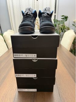 Nike Air Jordan 5 Retro Black University Blue Size 6.5y/8w 7y/8.5w Brand New