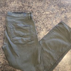7 For All Mankind green straight leg jeans Size 33x30