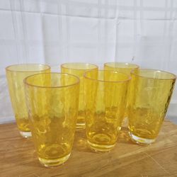 Acrylic tall drinking glasses with heavy bottoms Set of 6
