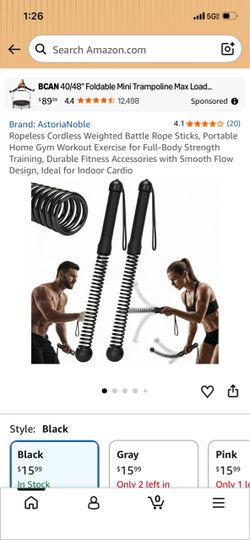 Ropeless Cordless Weighted Battle Rope Sticks, Portable Home Gym Workout Exercise