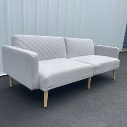 🚚FREE DELIVERY🚚 Mopio Chloe Futon Sofa Bed Convertible Sleeper Sofa with Tapered Legs Light Gray