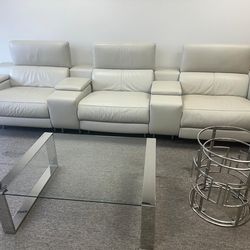 3 Sofa Chairs with tables and recliners