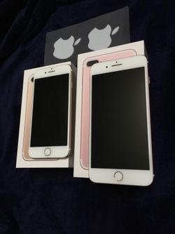 iPhone 7 Plus 256 GB and iPhone 7 128GB gold and rose gold used but looks new ,comes with charger and box