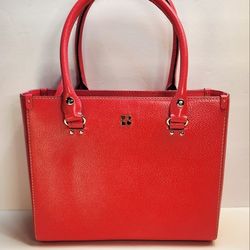 Vintage Kate Spsde New York Quin Wellesley Rose Oil Leather Tote Handbag