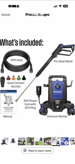 NEW: Westinghouse ePX3500 Electric Pressure Washer, 2500 Max PSI 1.76 Max GPM. w./Manual👇😎👇