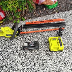HEDGE TRIMMER RYOBI 40V BATTERY AND CHARGER INCLUDED