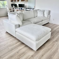 New White Sectional Cloud Couch Sofa