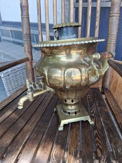 19th Century Antique Brass Russian Samovar