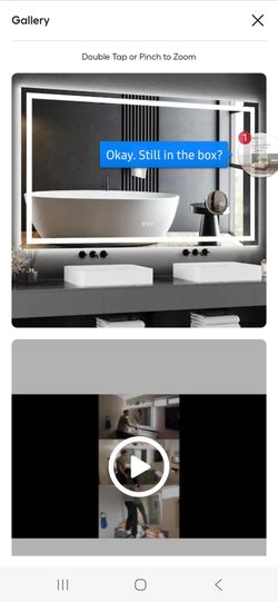 Garvee LED Bathroom Wall Mirror 60 x 36 Inch, Frameless Vanity Mirror with Front Light & Ambient Backlight, Single Front LED Strip with 150mm Suction 