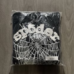 Black white sp5der hoodie men’s small