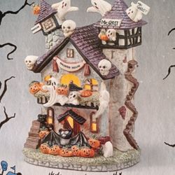 Vintage haunted haven Halloween village 10-piece Set Most In box 