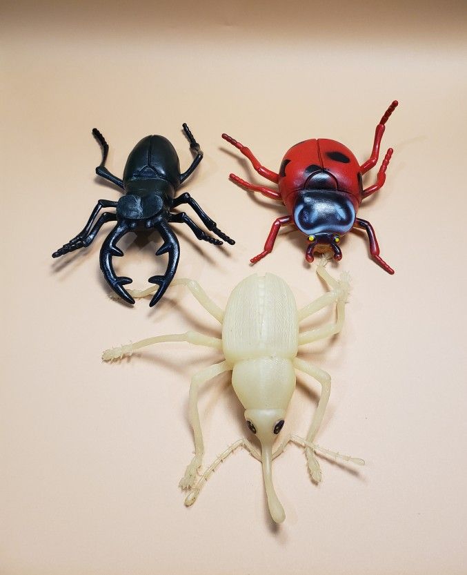 Vintage Lot Of 3 Rubber Insects 