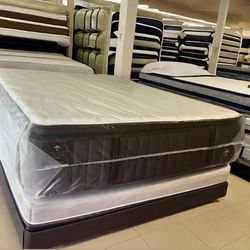 Queen Size Stearns Foster Pillow Top LUX ESTATE MOORE 14” inches Thick Firm Mattress New From Factory Delivery Same Day 