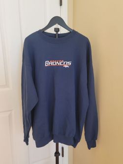 Official Denver Broncos Navy Blue Embroidered Crewneck Sweatshirt XL
