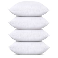 Utopia Bedding Throw Pillows (Set of 4, White), 24 x 24 Inches Pillows for Sofa, Bed and Couch Decorative Stuffer Pillows 