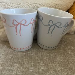 4 Mugs Grand Millennial French Bows Topiary 