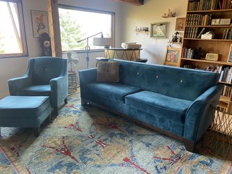 Locally made custom couch, chair and ottoman. Selling as a set but may consider other offers.