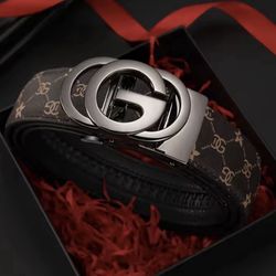 Men’s Genuine Leather Belt – Automatic Metal Buckle Luxury Designer Strap