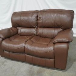 Leather-Like Loveseat Recliner 