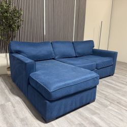 Deep Blue Sectional Sofa with Chaise