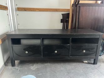IKEA black brown tv stand with 3 drawers