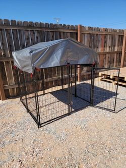 New! Durable 4x4x4 Outdoor Pet Playpen Kennel with Sun & Rain Shade – Perfect for Medium-Sized Pets!