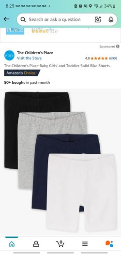 The children's place baby girl and toddler solid bike shorts multicolor size 12-18 M/M