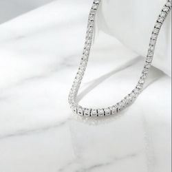 moissanite 4MM Tennis moissanite Necklace | 925 Silver Unisex 24inches 