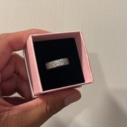 Pandora sterling silver ring with cubic diamonds