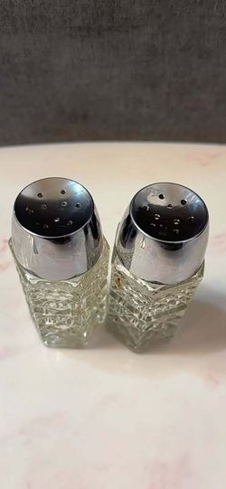 Vintage Glass Salt and Pepper Shakers Set of 2