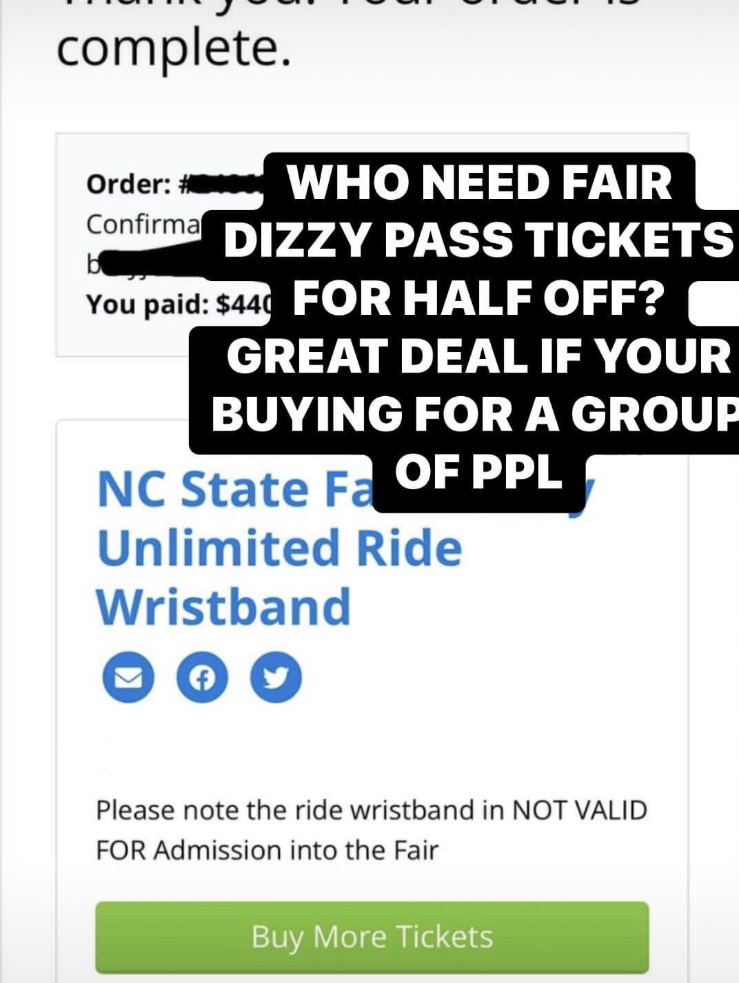 NC State Fair Dizzy Passes