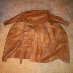 Leather Trench Coat Brown Real Leather