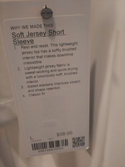 Soft white jersey T shirt sleeve