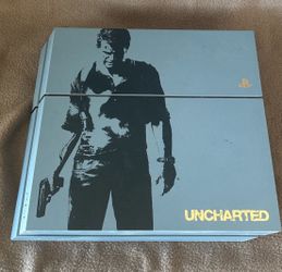 Sony PlayStation 4 500GB Uncharted 4 Limited Edition With Power And HDMI Cords.