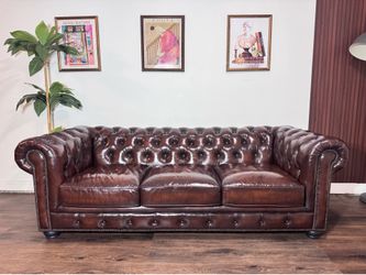 Top Grain Leather Chesterfield Sofa