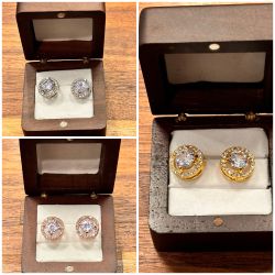 Last Minute Christmas Gift! Beautiful Earrings, rose gold, silver and gold Halo stud earrings. $20/each located in Murray cash/Venmo 