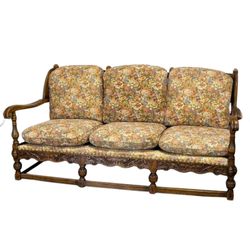 Early 20th Century Carved Oak Jacobean-Style Sofa