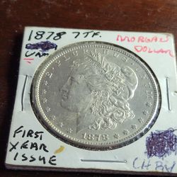 1878 7 T.F. Morgan Dollar Vam Bu+ Reverse of "78"