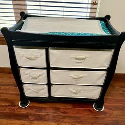 Changing Table With Canvas Drawers