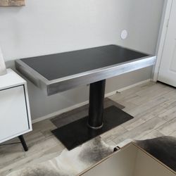 Custom Stainless Steel with Leather Table/Desk