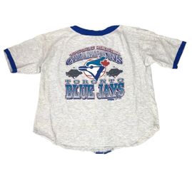 Vintage Toronto Blue Jays Jersey Shirt Mens 2XL XXL Gray World Series Champions