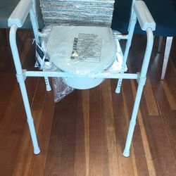 New Steel Bedside Portable Toilet Commode