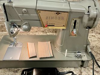 Barely Used Vintage Singer Model 328K Sewing Machine Made In England (Tested)