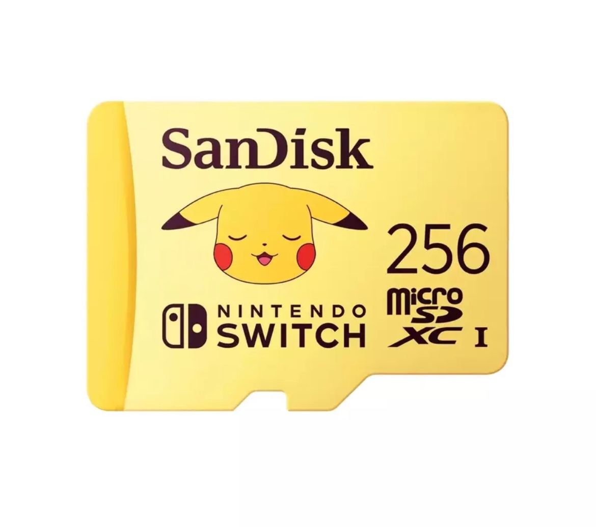 San Disk Pokémon Pikachu microSDXC Card Nintendo Switch 256 GB New Game Memory