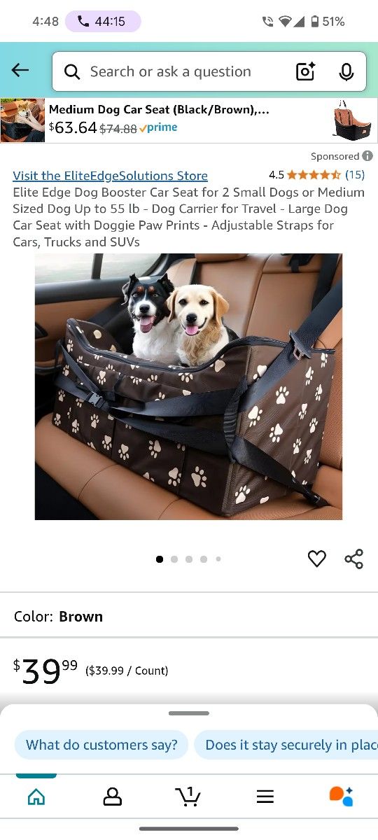 Doggie Booster Car Seat 