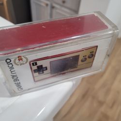 NINTENDO GAMEBOY MICRO 20TH ANNIVERSARY MARIO EDITION CIB WITH PLEXI GLASS CASE 